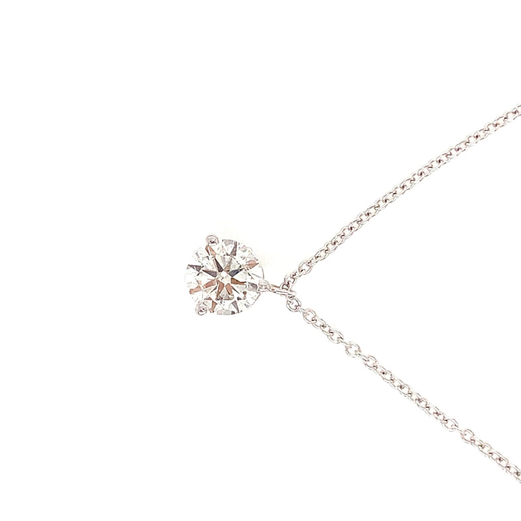 White Gold Solitaire Diamond Pendant