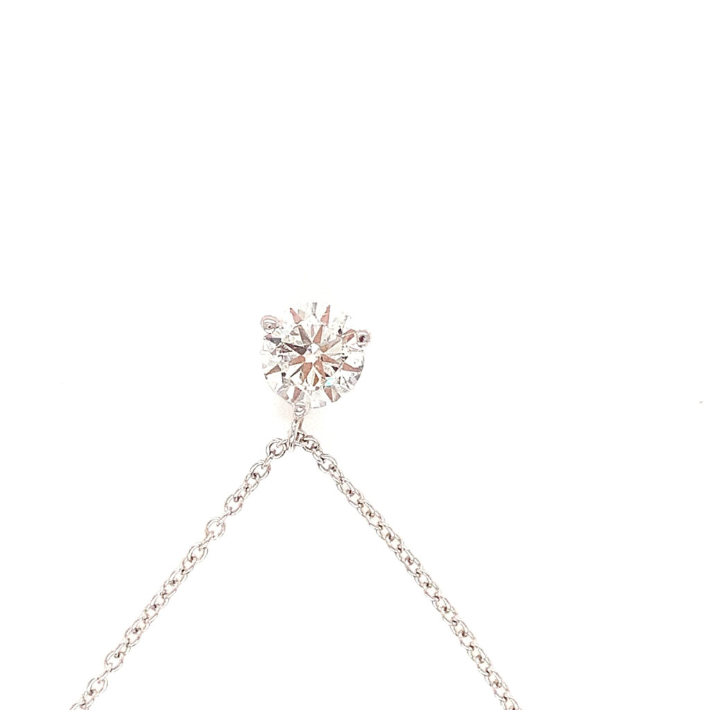 White Gold Solitaire Diamond Pendant