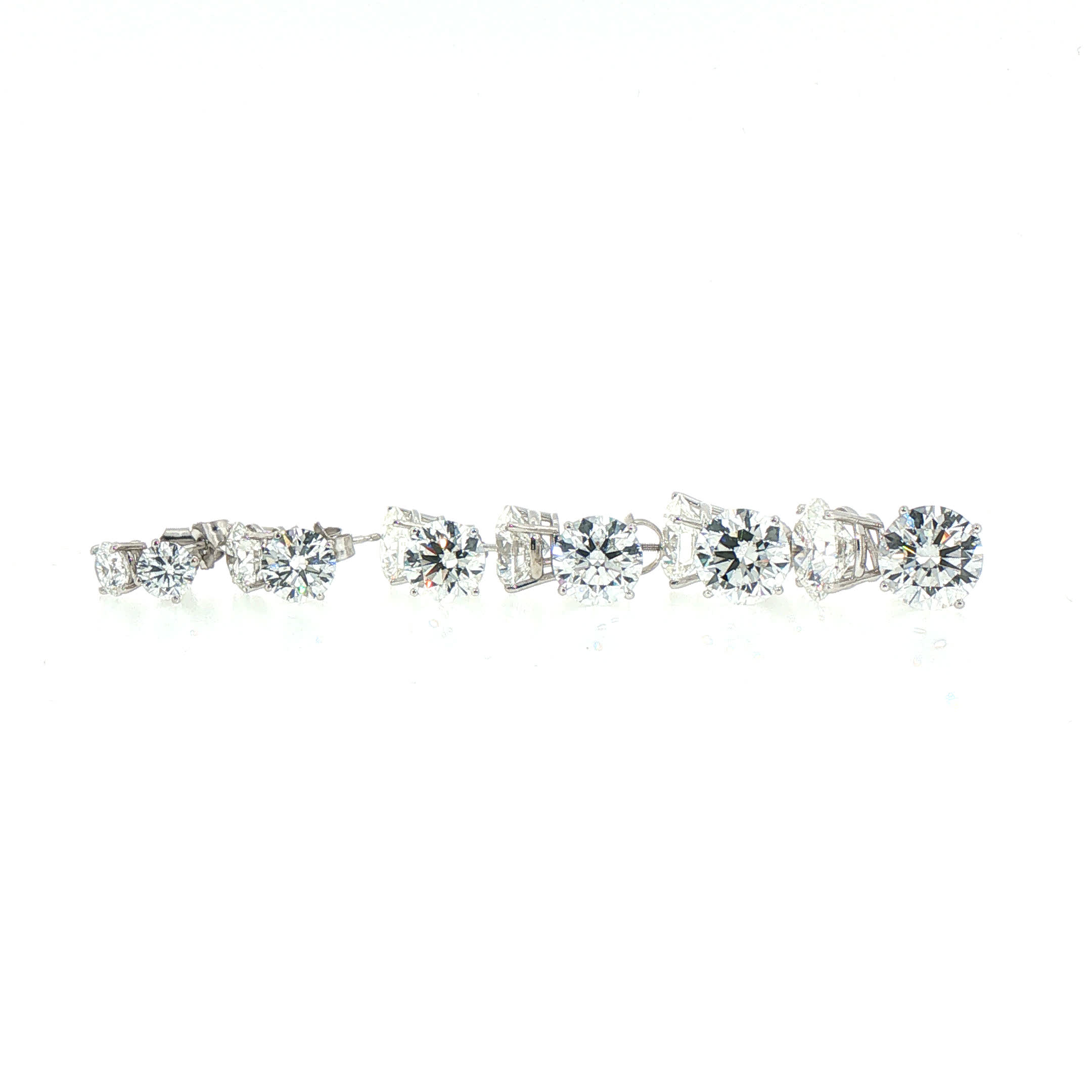 Classic Round Diamond Stud Earrings — White Gold