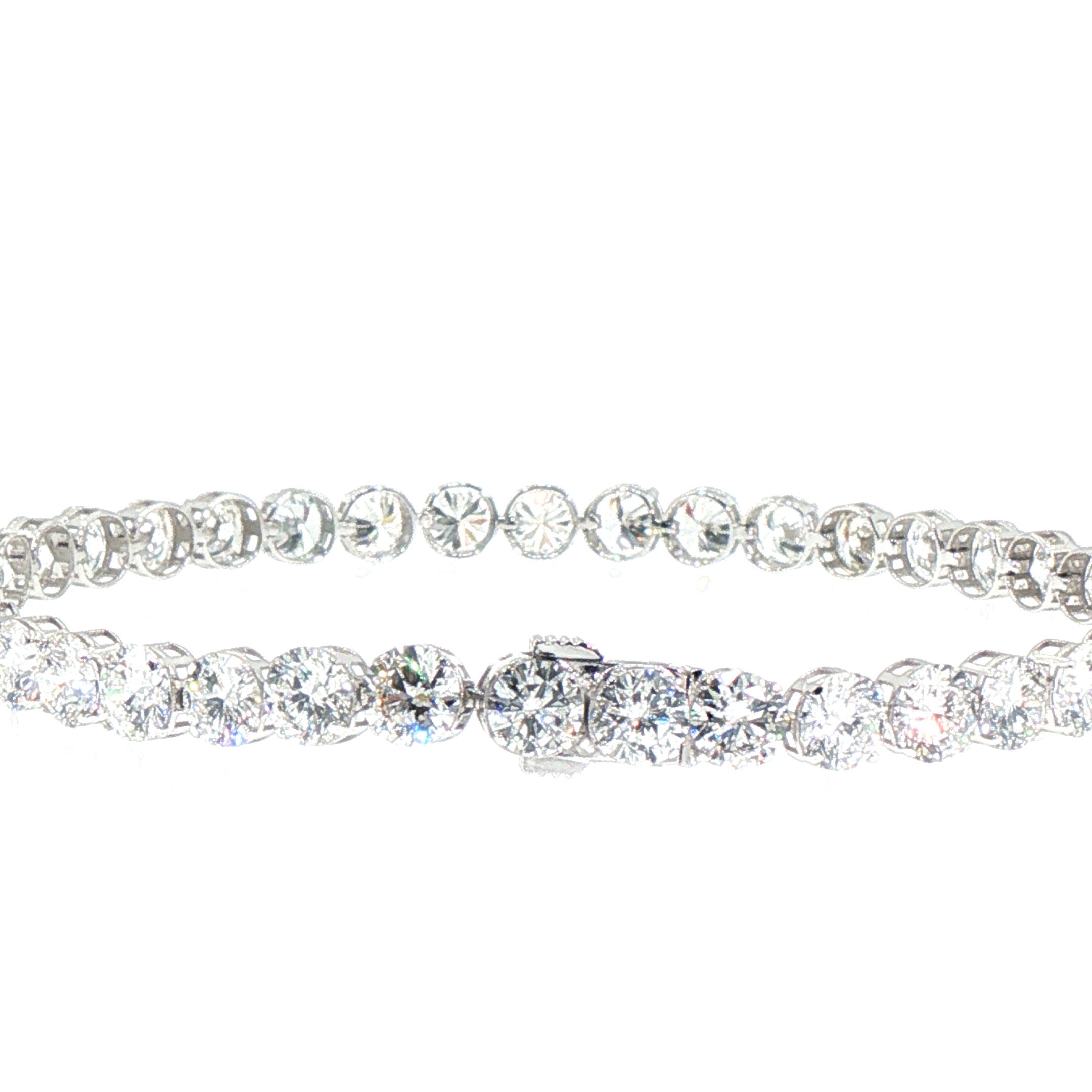 14kt White Gold 10.76ctw(E/F-VS) Lab-Grown Diamond Tennis Bracelet