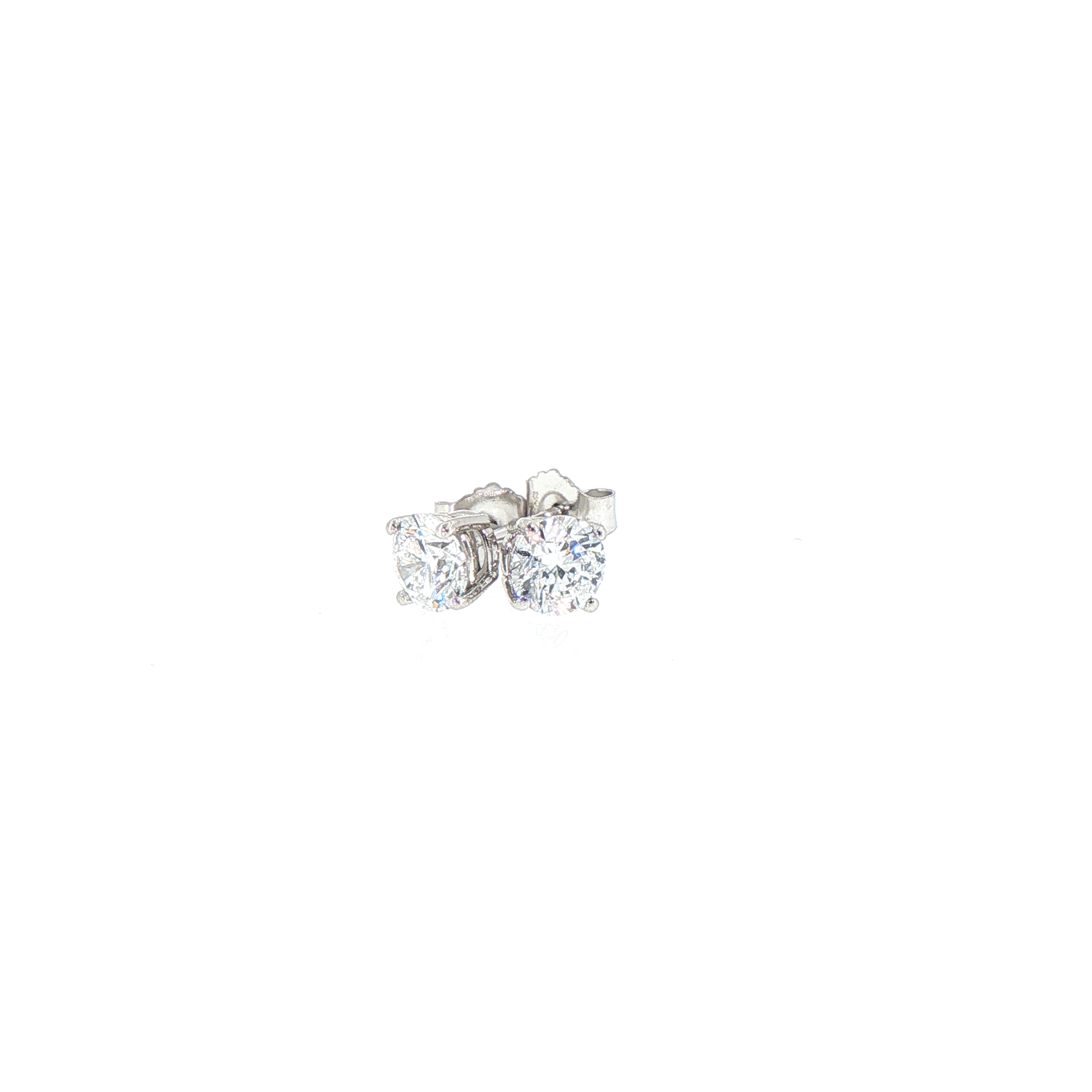 1.0ctw Round Lab-Grown Diamond Stud Earrings in 14kt White Gold (IGI Certified)