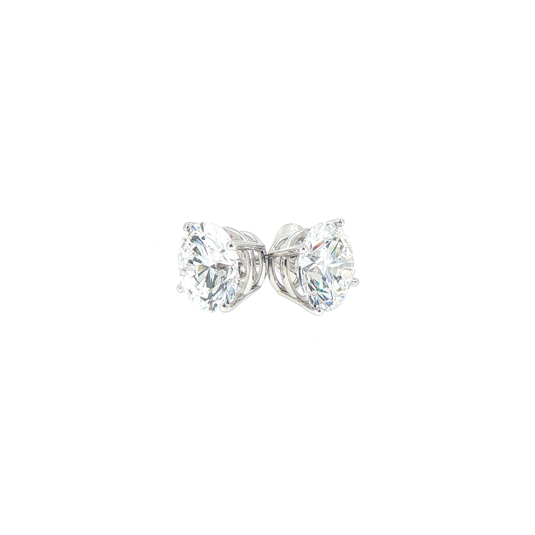 6.06ctw E/VS1 Lab Grown Round Diamond Solitaire Stud Earrings in 14kt White Gold (IGI Certified)